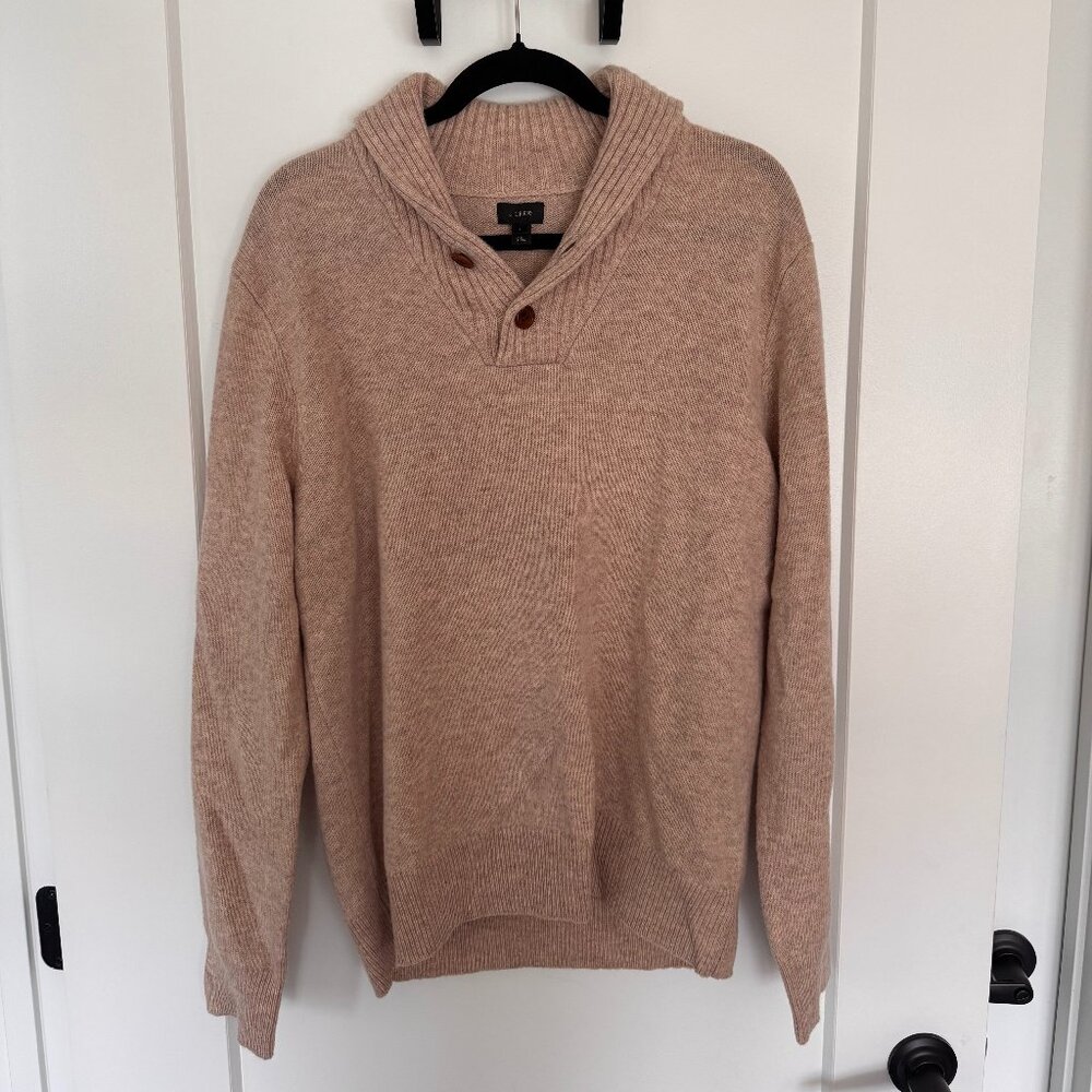J. Crew Men's J. Crew 100% Lambswool Shawl Collar Sweater. Size: L